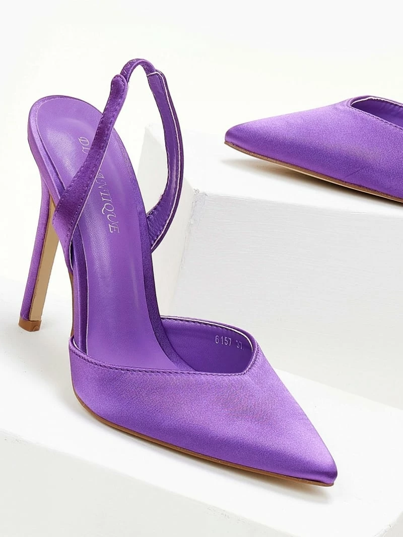 The Fashion Project Γόβες σατέν με λουράκι - Μωβ - Image 5