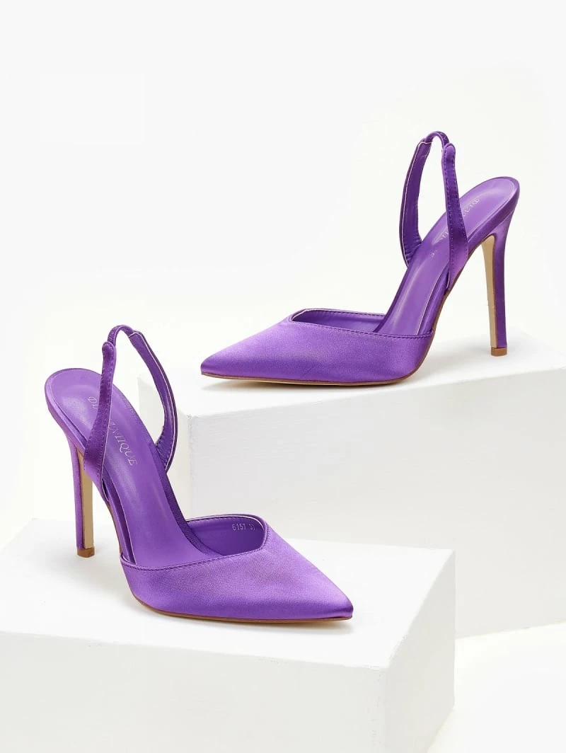 The Fashion Project Γόβες σατέν με λουράκι - Μωβ - Image 6