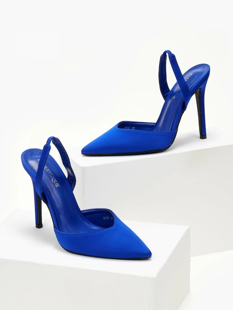 The Fashion Project Γόβες σατέν με λουράκι - Μπλε - Image 6