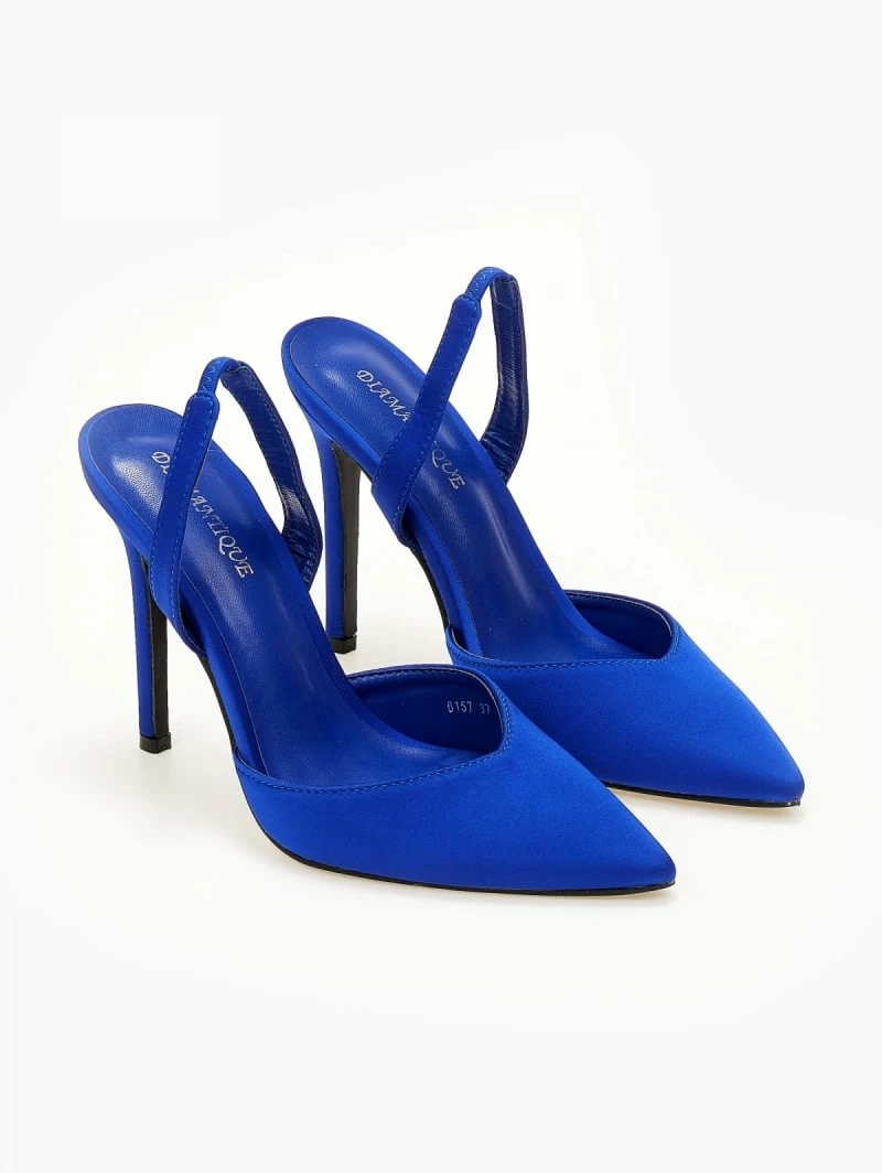 The Fashion Project Γόβες σατέν με λουράκι - Μπλε - Image 5