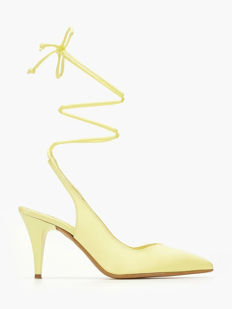 Γόβες σατέν με κορδόνια Tfp - Λεμονί - Image 2