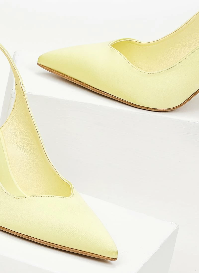 Γόβες σατέν με κορδόνια Tfp - Λεμονί - Image 5