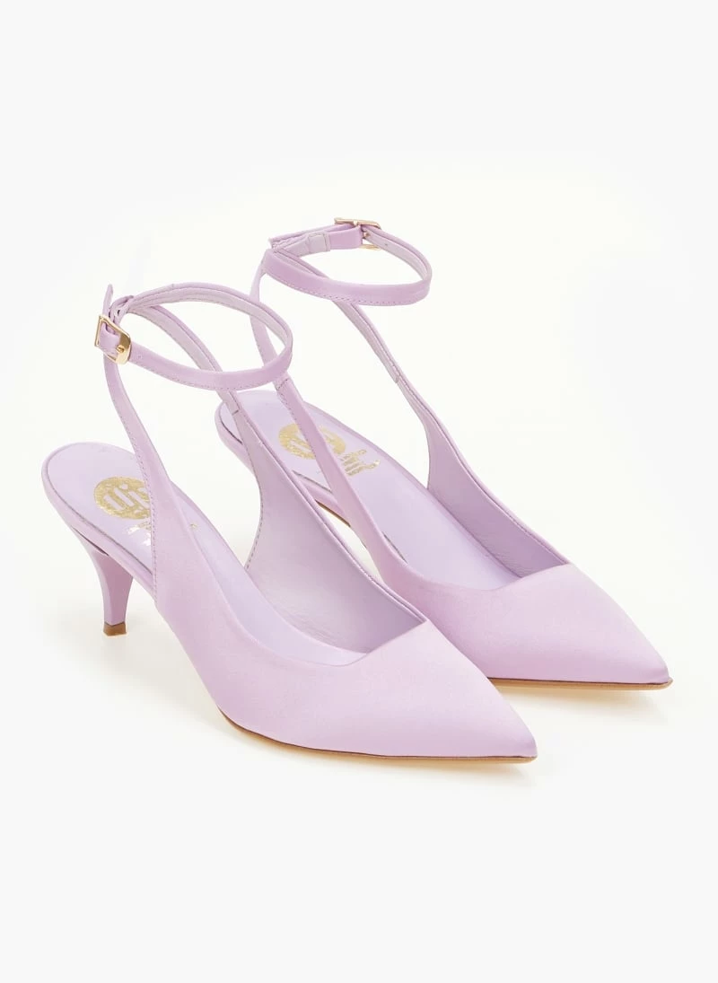 Γόβες σατέν με λουράκι Tfp - Λιλά - Image 4