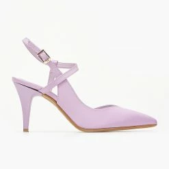 Γόβες σατέν με χιαστί σχέδιο Tfp - Λιλά