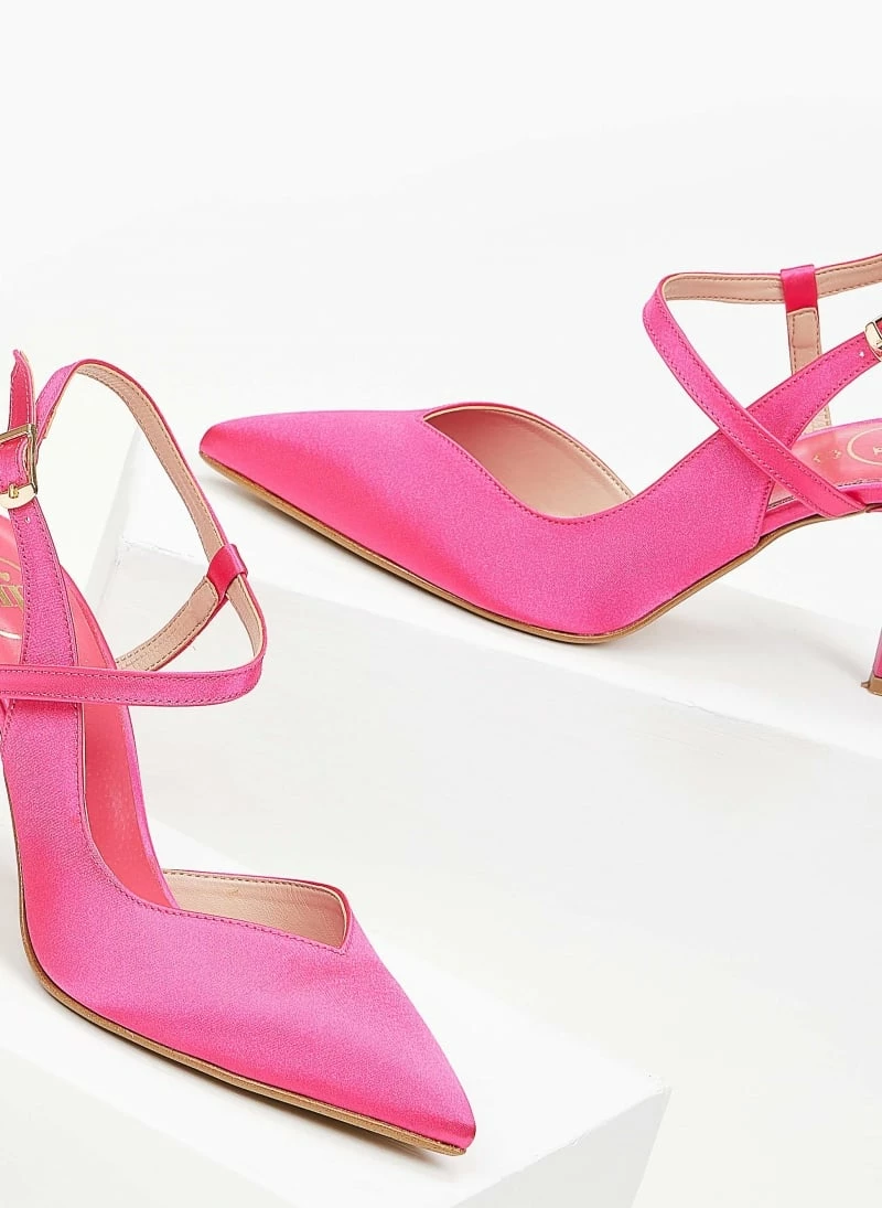 Γόβες σατέν με χιαστί σχέδιο Tfp - Φούξια - Image 3