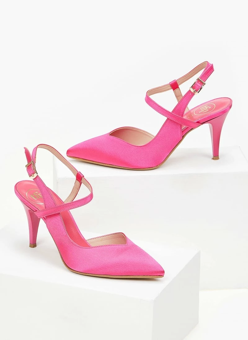 Γόβες σατέν με χιαστί σχέδιο Tfp - Φούξια - Image 6