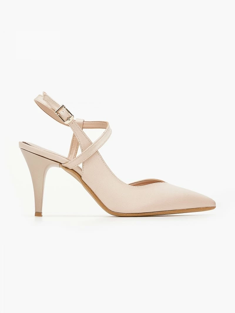 Γόβες σατέν με χιαστί σχέδιο Tfp - Nude