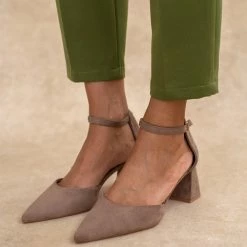 The Fashion Project Γόβες Suede ανοιχτές με μπαρέτα - Πούρο