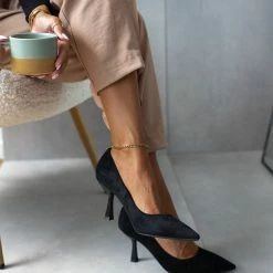 The Fashion Project Γόβες Suede με λεπτό τακούνι - Μαύρο