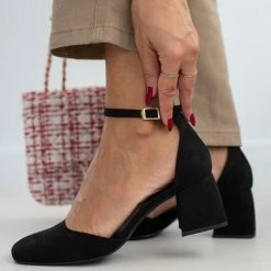 Γόβες Suede με μπαρέτα Tfp - Μαύρο