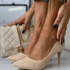 The Fashion Project Γόβες Suede μυτερές - Μπεζ