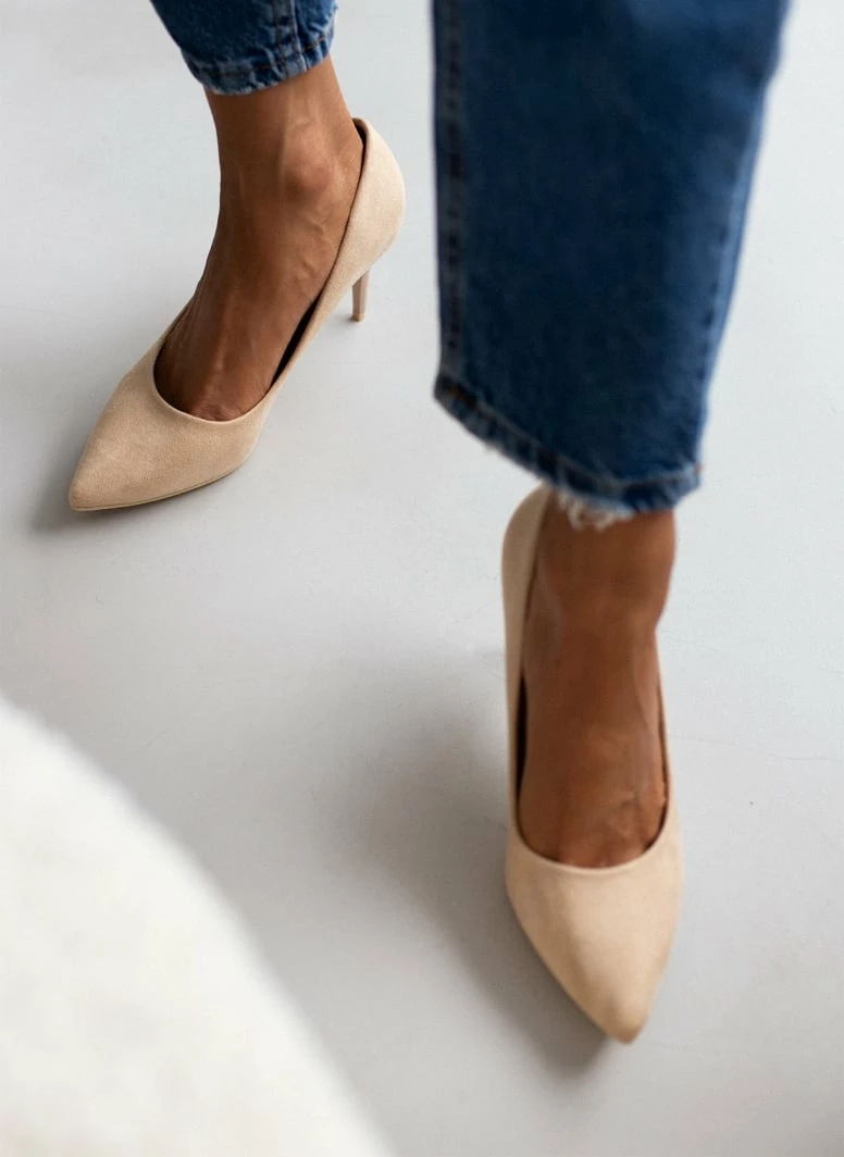 The Fashion Project Γόβες Suede μυτερές - Μπεζ - Image 7