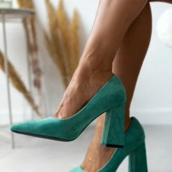 The Fashion Project Γόβες Suede με ντυμένο τακούνι - Πράσινο