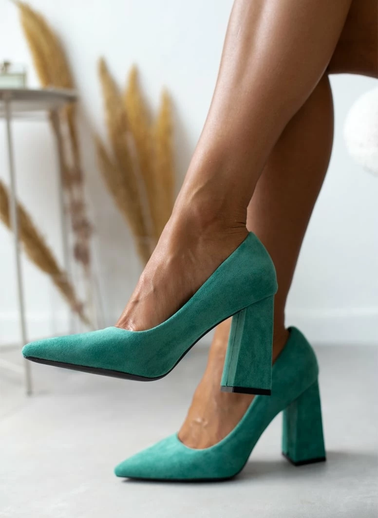 The Fashion Project Γόβες Suede με ντυμένο τακούνι - Πράσινο