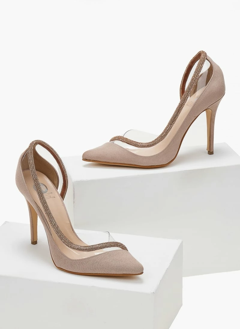 Γόβες Suede με διαφάνεια και στρας Tfp - Nude - Image 2