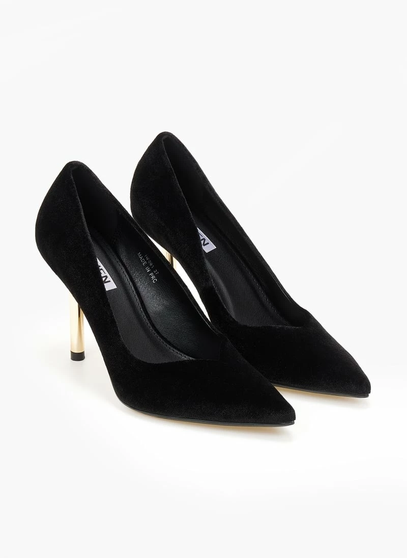 The Fashion Project Γόβες μυτερές βελουτέ - Μαύρο - Image 6