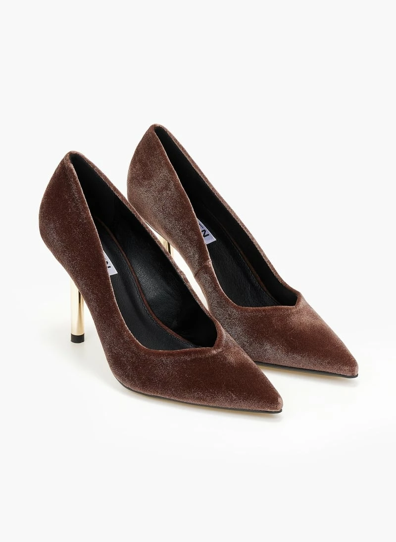 The Fashion Project Γόβες μυτερές βελουτέ - Πούρο - Image 3