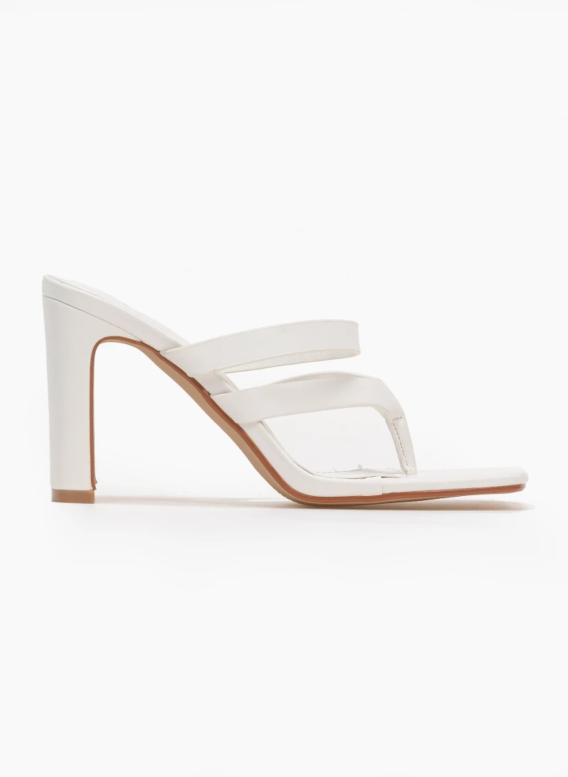 The Fashion Project Mules καρέ με λουράκια - Λευκό - Image 4