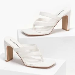 The Fashion Project Mules καρέ με λουράκια - Λευκό