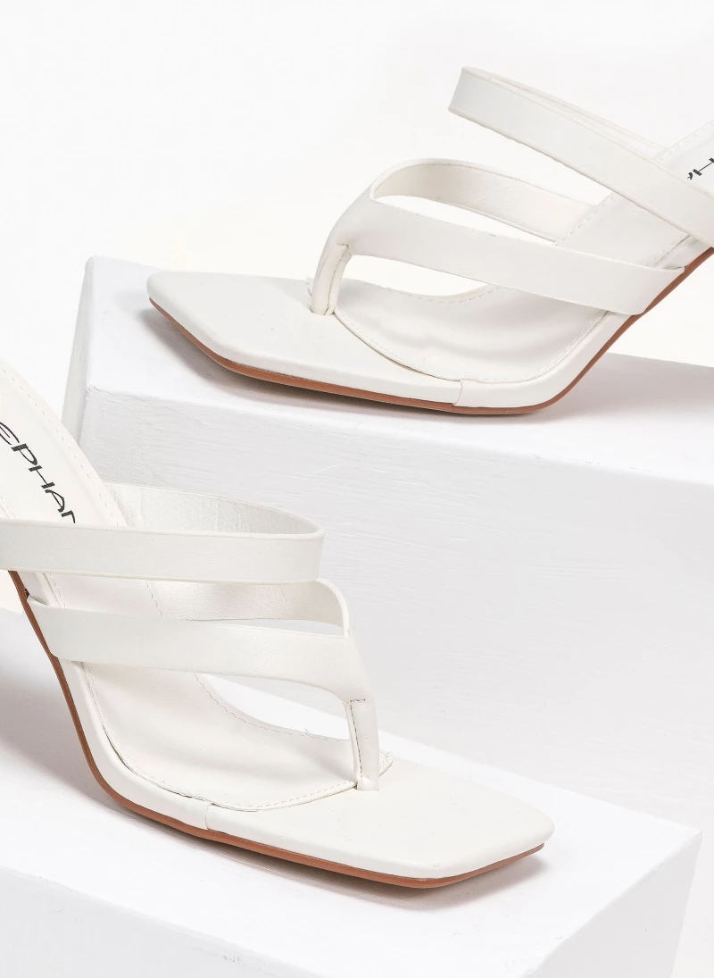 The Fashion Project Mules καρέ με λουράκια - Λευκό - Image 3