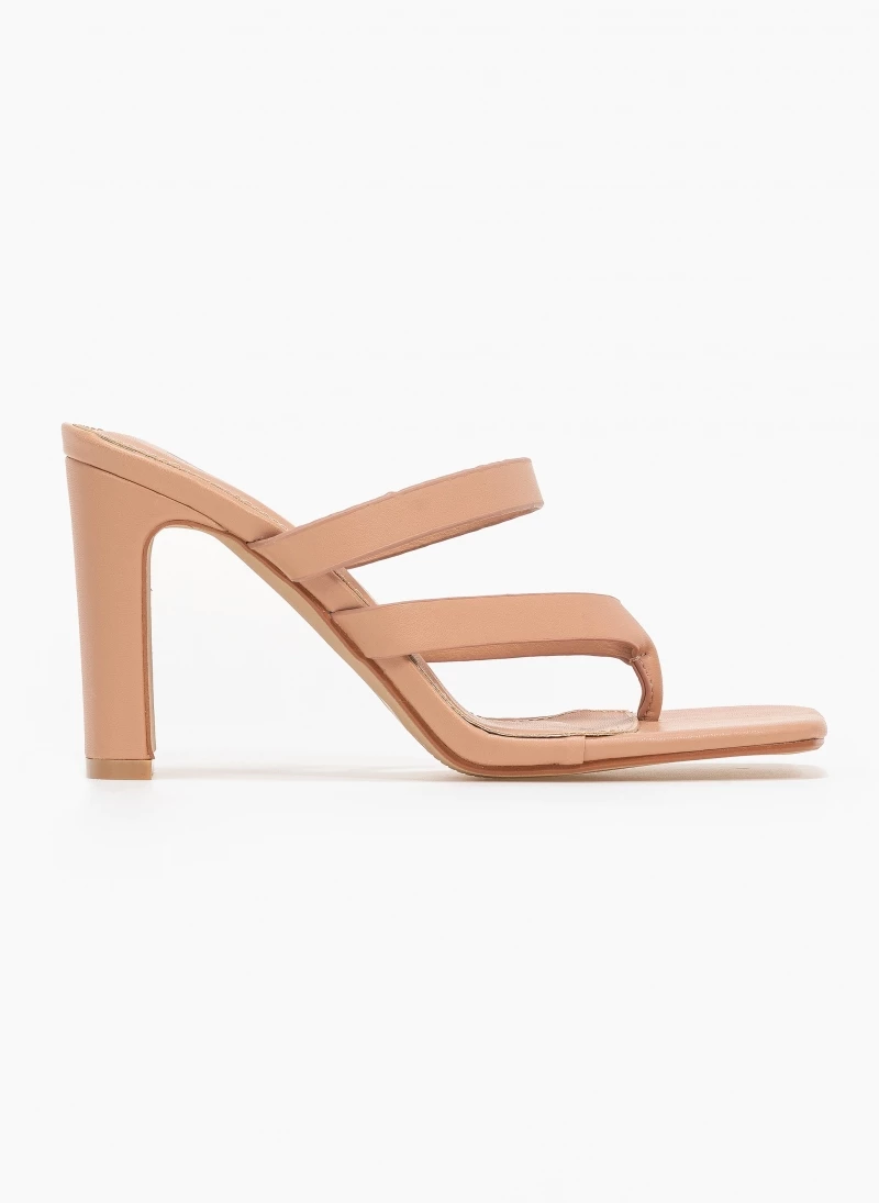 The Fashion Project Mules καρέ με λουράκια - Μπεζ - Image 4