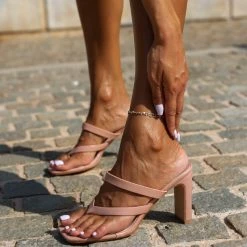 The Fashion Project Mules καρέ με λουράκια - Nude