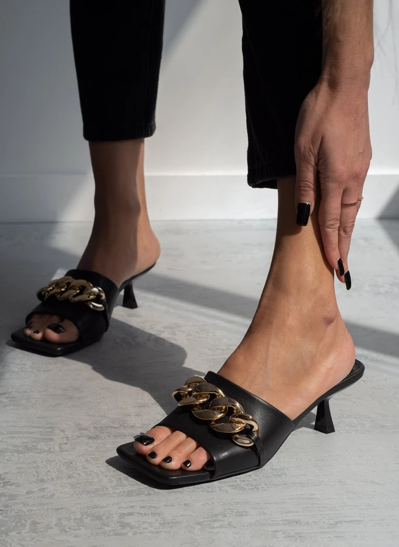 The Fashion Project Mules καρέ με αλυσίδα - Μαύρο - Image 7