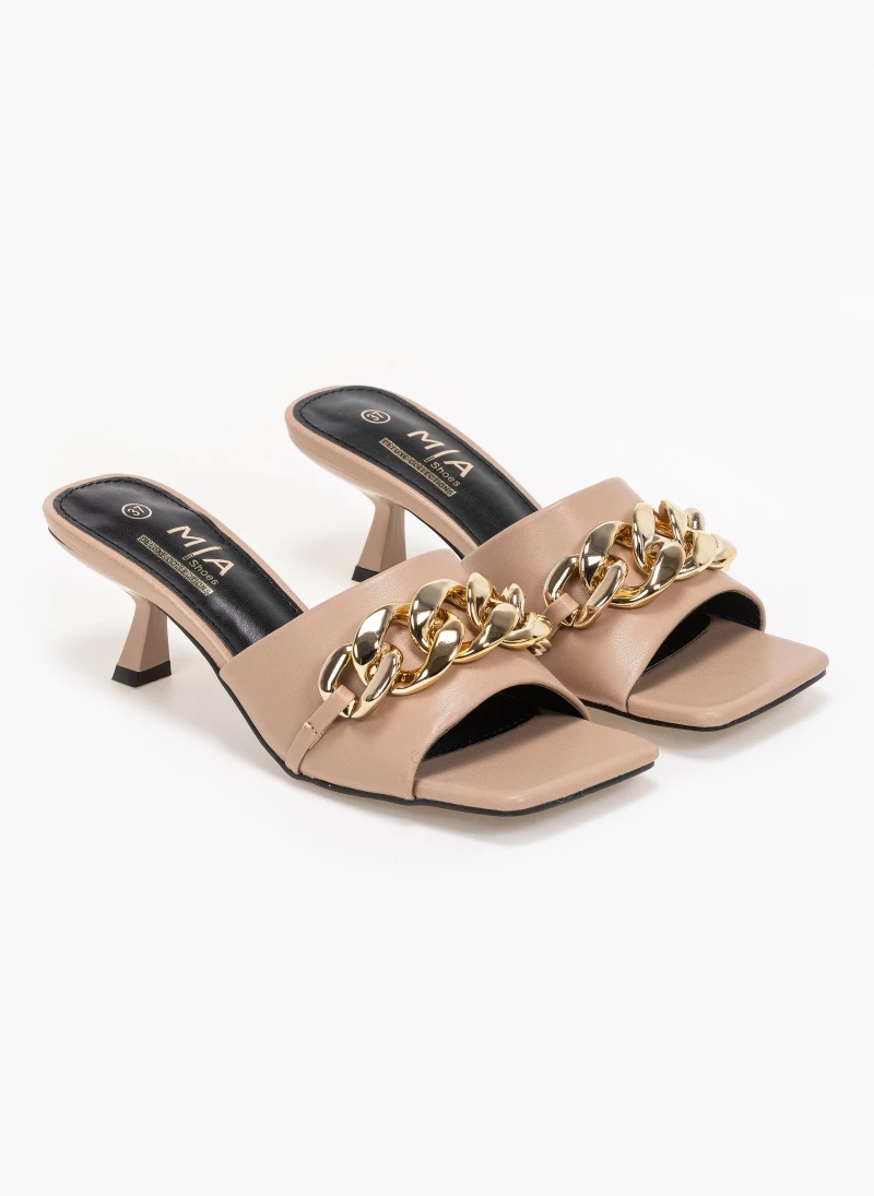 The Fashion Project Mules καρέ με αλυσίδα - Πούρο - Image 3