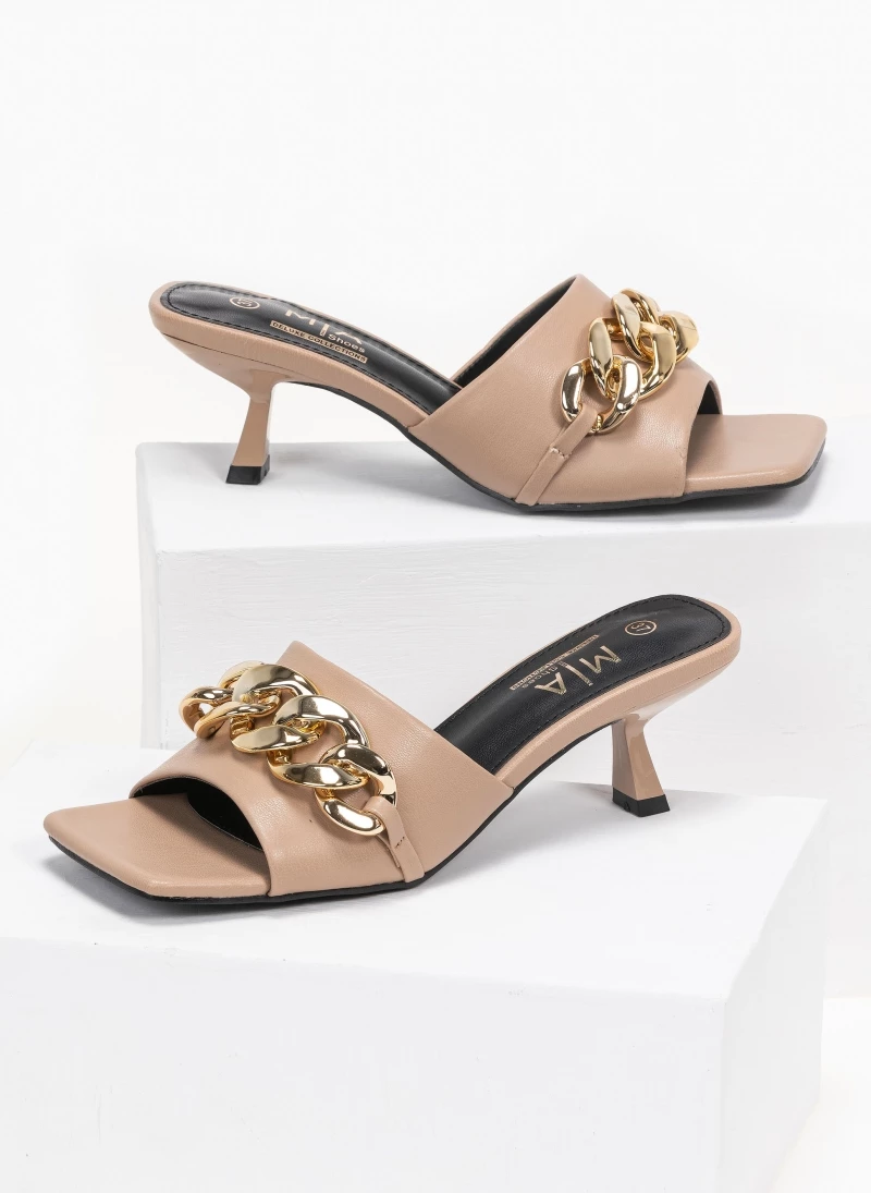 The Fashion Project Mules καρέ με αλυσίδα - Πούρο - Image 4