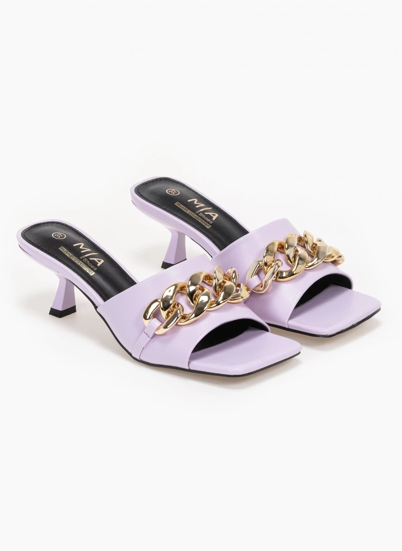 The Fashion Project Mules καρέ με αλυσίδα - Λιλά - Image 2
