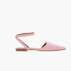 The Fashion Project Μπαλαρίνες Suede με Lace Up δέσιμο - Ροζ