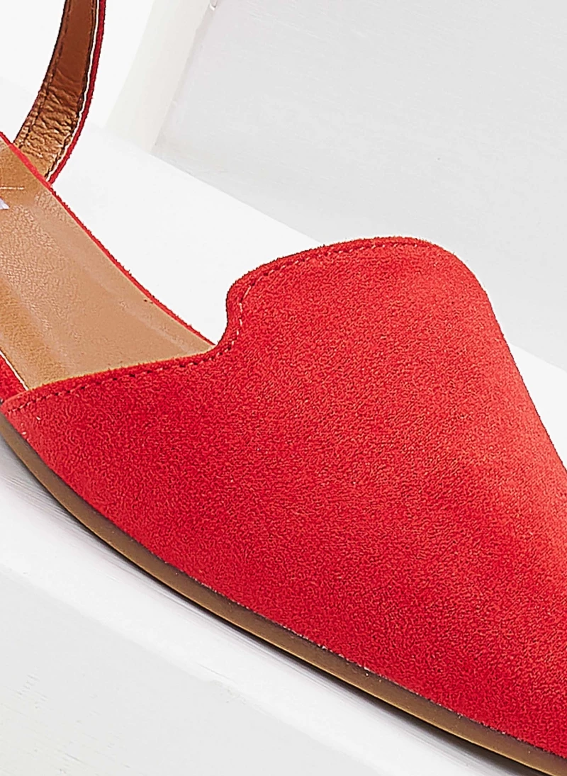 The Fashion Project Μπαλαρίνες Suede με Lace Up δέσιμο - Κόκκινο - Image 6