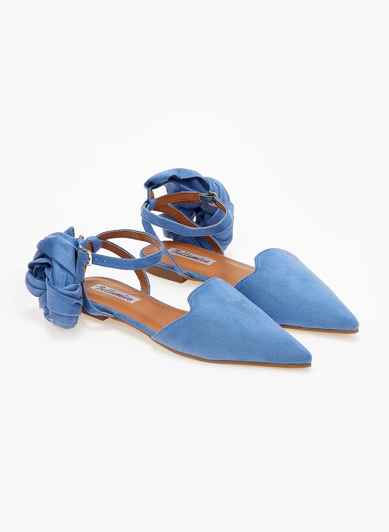 The Fashion Project Μπαλαρίνες Suede με Lace Up δέσιμο - Γαλάζιο - Image 4