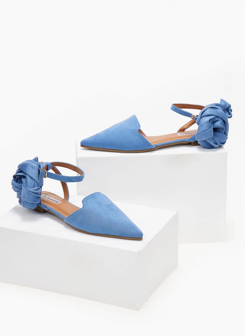 The Fashion Project Μπαλαρίνες Suede με Lace Up δέσιμο - Γαλάζιο - Image 3