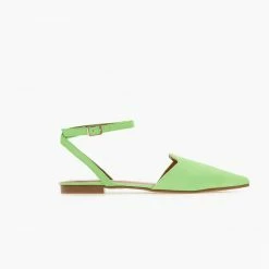 The Fashion Project Μπαλαρίνες Suede με Lace Up δέσιμο - Λαχανί