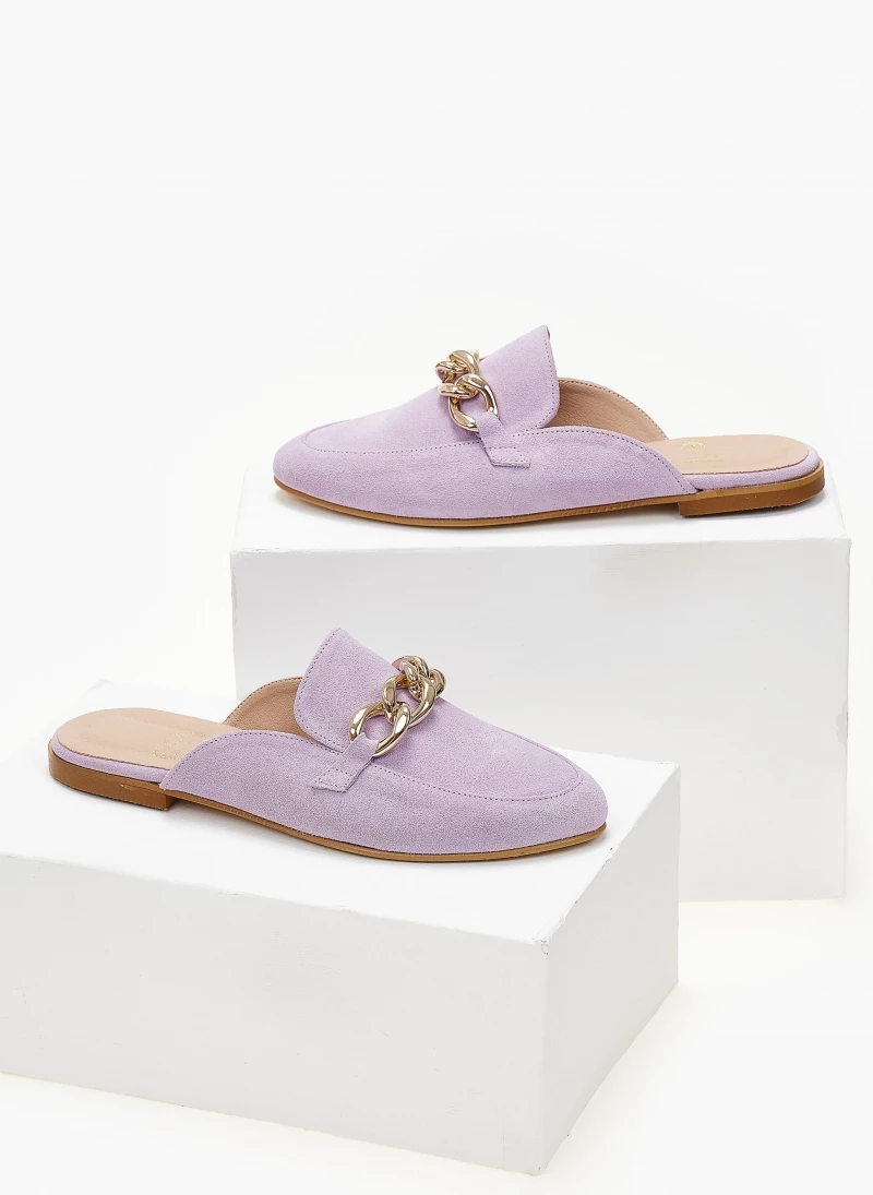 Mules καστόρινα με αλυσίδα Estil - Λιλά - Image 3