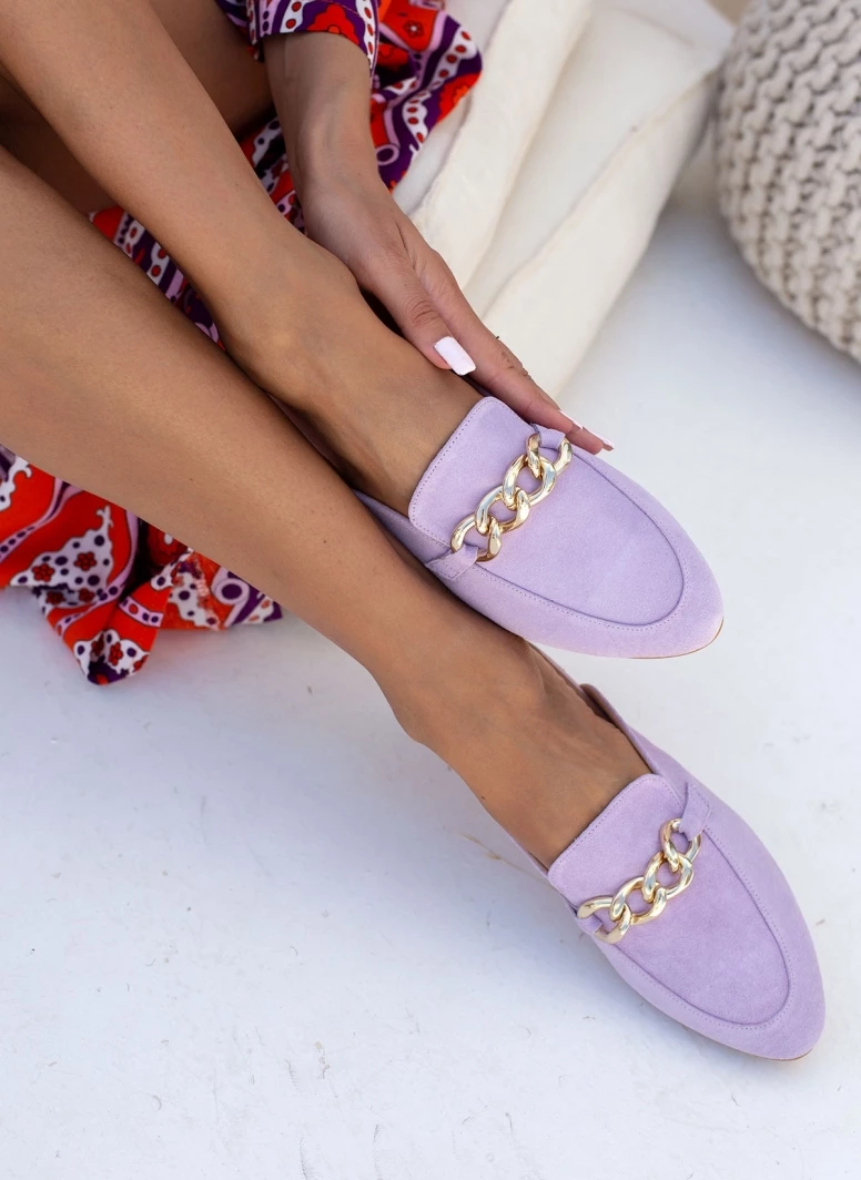 Mules καστόρινα με αλυσίδα Estil - Λιλά - Image 4