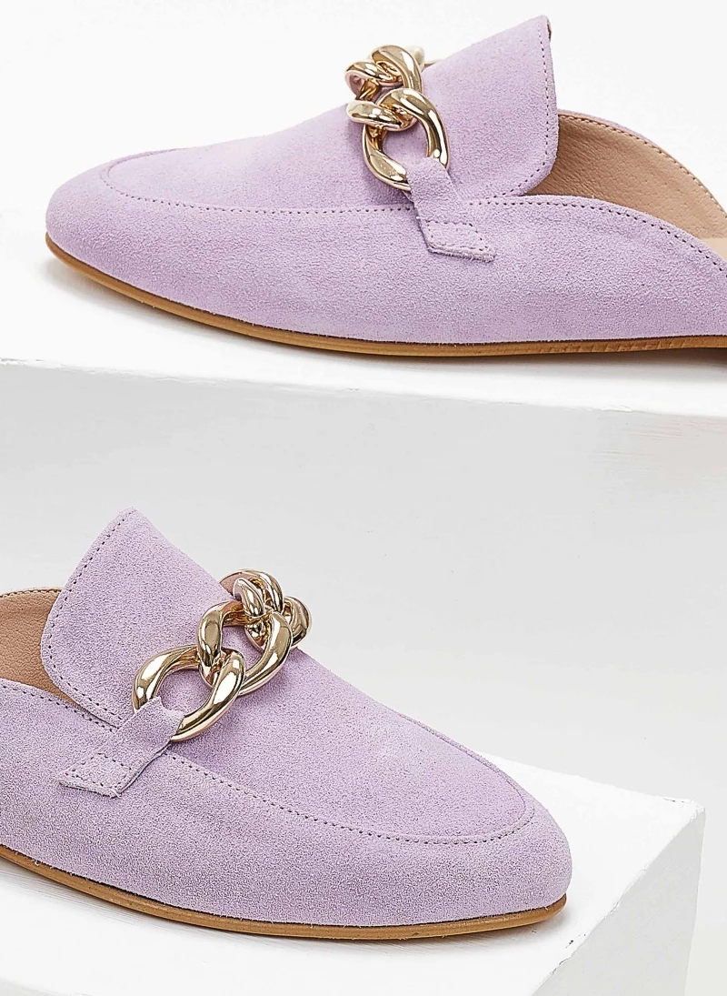 Mules καστόρινα με αλυσίδα Estil - Λιλά - Image 5