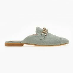 Mules καστόρινα με αλυσίδα Estil - Μέντα