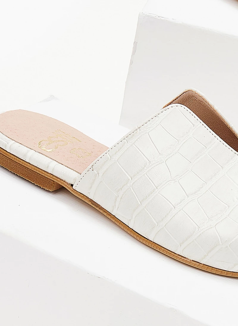 Mules κλειστά κροκό με άνοιγμα Estil - Λευκό - Image 6