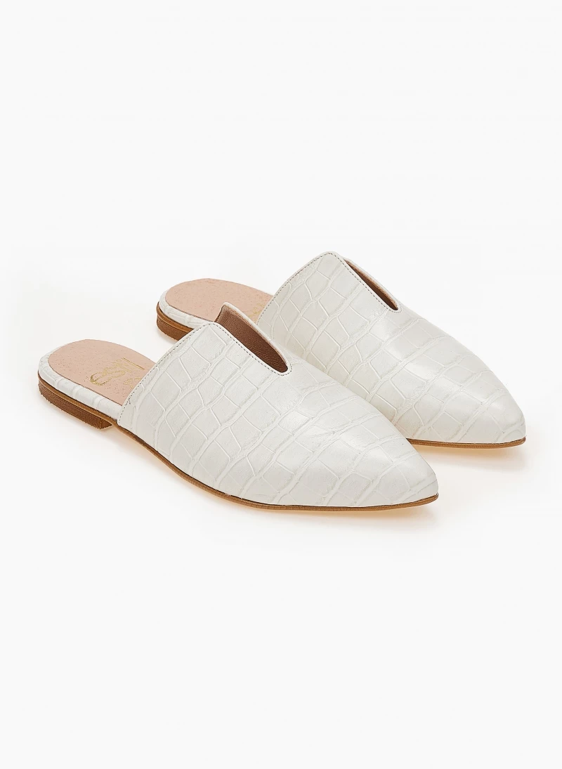 Mules κλειστά κροκό με άνοιγμα Estil - Λευκό - Image 5