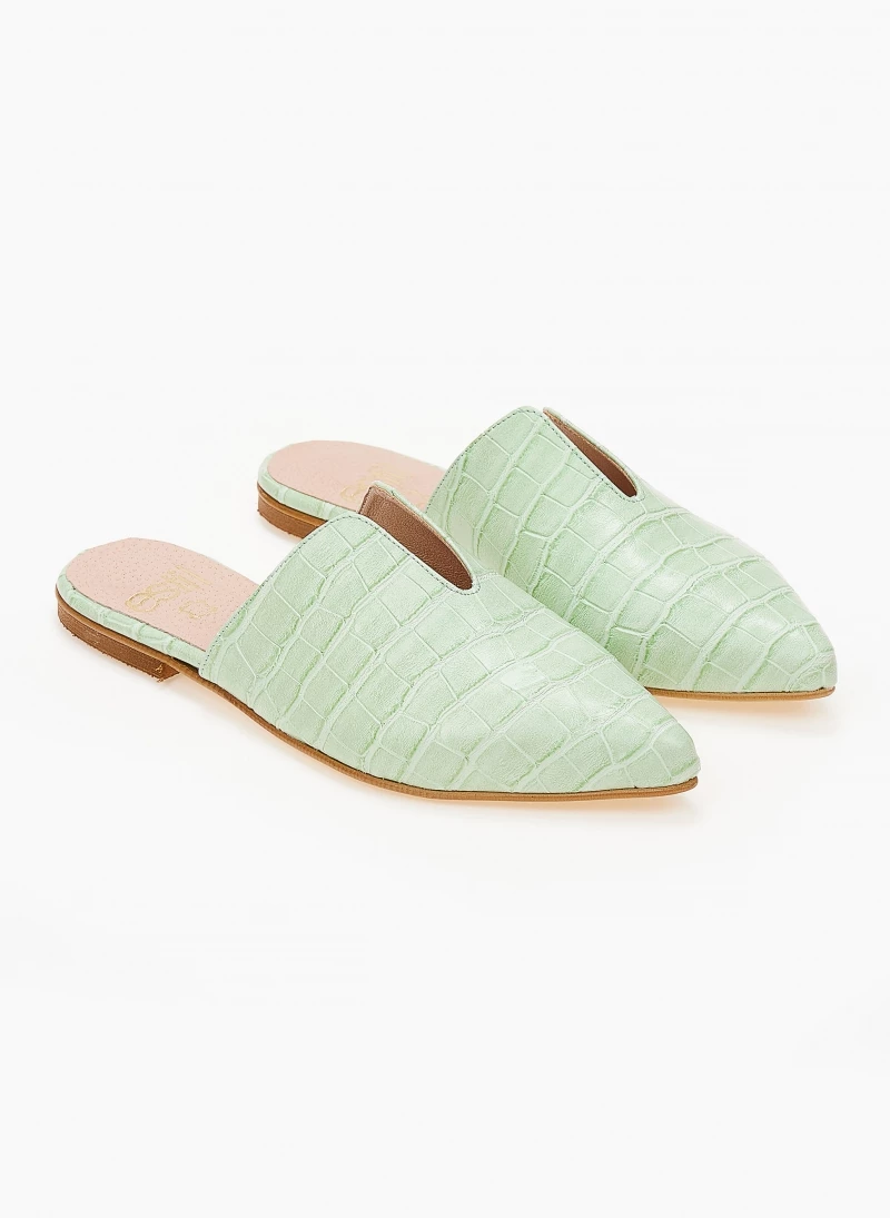 Mules κλειστά κροκό με άνοιγμα Estil - Μέντα - Image 6