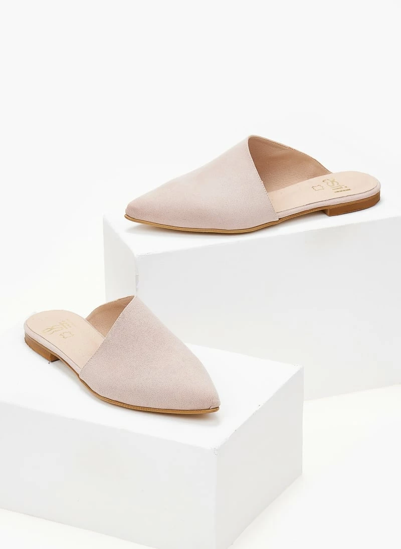 Mules με ασύμμετρο σχέδιο Estil - Nude - Image 3