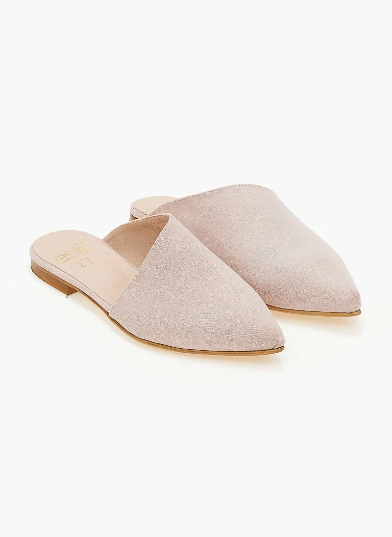 Mules με ασύμμετρο σχέδιο Estil - Nude - Image 4