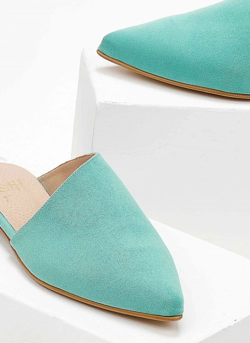 Mules με ασύμμετρο σχέδιο Estil - Μέντα - Image 3