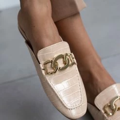 The Fashion Project Mules φλατ με Pattern κροκό - Μπεζ