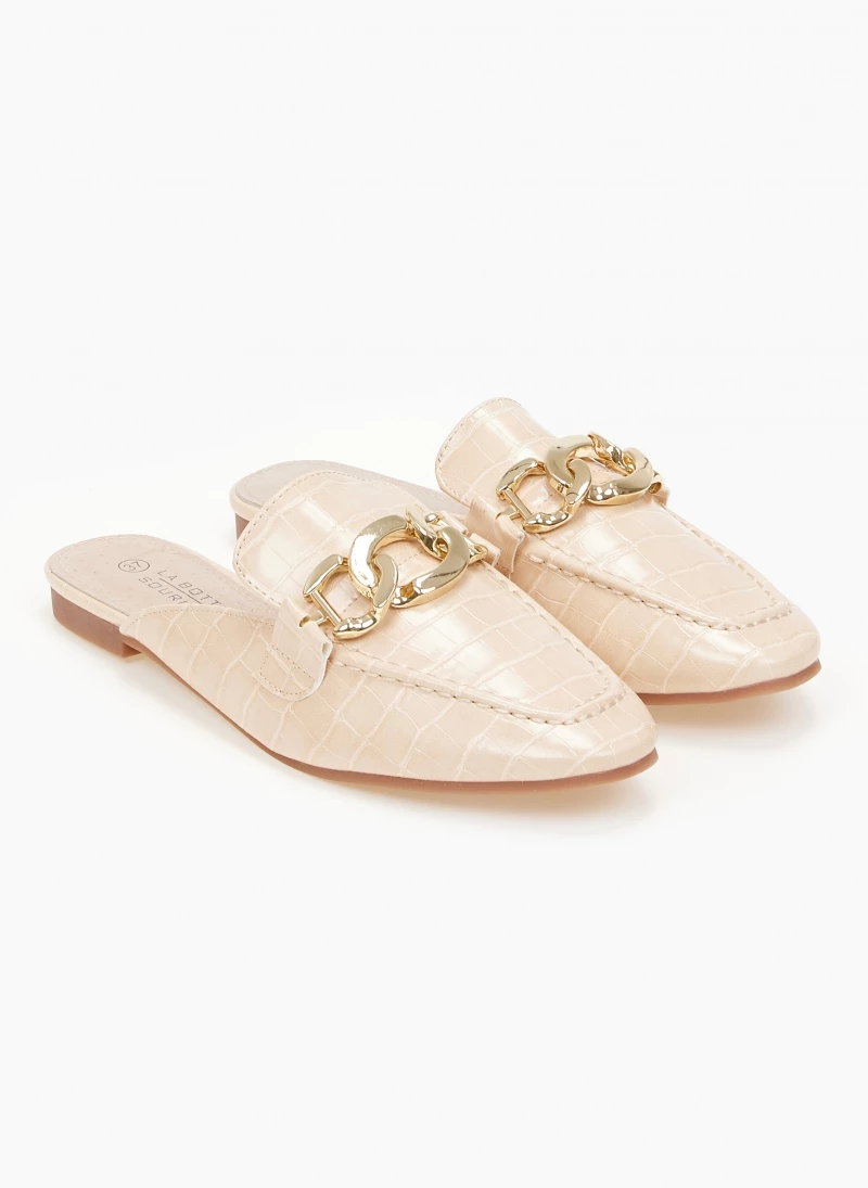 The Fashion Project Mules φλατ με Pattern κροκό - Μπεζ - Image 6