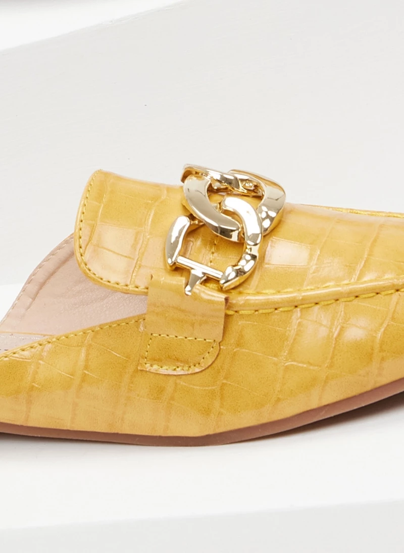 The Fashion Project Mules φλατ με Pattern κροκό - Μουσταρδί - Image 5