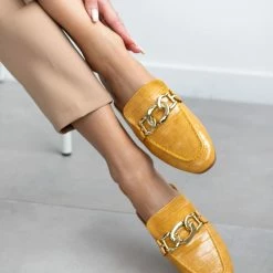 The Fashion Project Mules φλατ με Pattern κροκό - Μουσταρδί