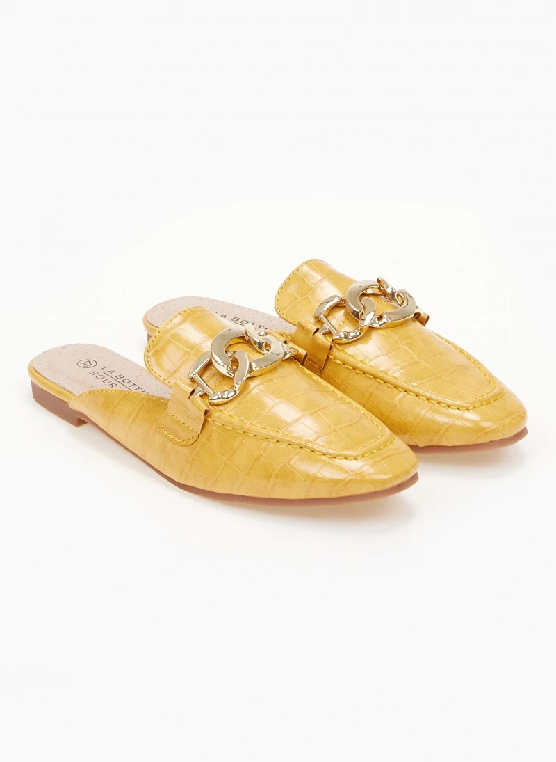 The Fashion Project Mules φλατ με Pattern κροκό - Μουσταρδί - Image 6